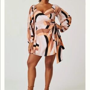 Hutch Multicolor Long Sleeve Wrap Dress